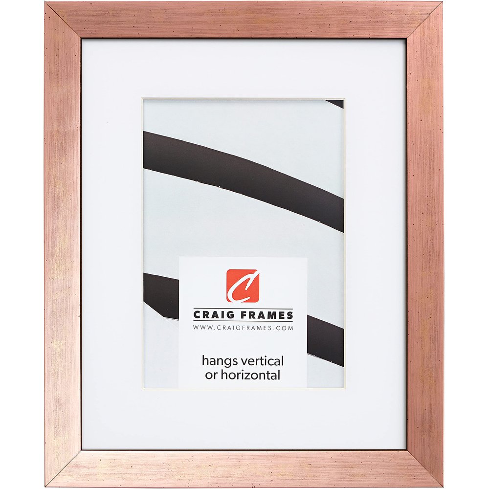 Craig Frames Milano, 12 x 36 Inch Picture Frame Matted to Display an 8 x 32 Inch Photo, Rose Gold