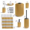 Clara Clark Bathroom Set - Gold Bathroom Accessories Set, 20PC Bathroom Accessory Set, Shower Curtain Set with Liner, Toothbrush Holder, Soap Dispenser, Soap Dish, Toilet Brush Holder, and Trash Can view 2