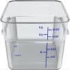 Carlisle FoodService Products Squares Square Food Storage Container with Stackable Design for Catering, Buffets, Restaurants, Polycarbonate (Pc), 12 Quarts, Clear view 1