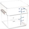 Carlisle FoodService Products Squares Square Food Storage Container with Stackable Design for Catering, Buffets, Restaurants, Polycarbonate (Pc), 12 Quarts, Clear view 2