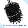 Bath Bliss Toilet Brush and Holder | Bathroom Cleaning | Durable Brush Head | Fingerprint Proof | Open Holder | Long Handled | Sliver | Stainless Steel view 3
