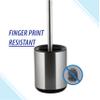 Bath Bliss Toilet Brush and Holder | Bathroom Cleaning | Durable Brush Head | Fingerprint Proof | Open Holder | Long Handled | Sliver | Stainless Steel view 4