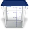 Carlisle FoodService Products Squares Square Food Storage Container with Stackable Design for Catering, Buffets, Restaurants, Polycarbonate (Pc), 22 Quarts, Clear view 3