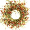 26 Inch Summer Front Door Wreath Daisy Wreaths Front Door Orange Cream Grapevine Wreath Wild Grass Blossom Foliage Flower on Farmhouse Wreath for Festival Celebration Party Window Home Decor view 1