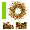 26 Inch Summer Front Door Wreath Daisy Wreaths Front Door Orange Cream Grapevine Wreath Wild Grass Blossom Foliage Flower on Farmhouse Wreath for Festival Celebration Party Window Home Decor view 3