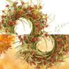 26 Inch Summer Front Door Wreath Daisy Wreaths Front Door Orange Cream Grapevine Wreath Wild Grass Blossom Foliage Flower on Farmhouse Wreath for Festival Celebration Party Window Home Decor view 4