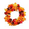 40cm/55cm Simulation Maple Leaf Wreath- Artificial Pumpkin Pine Leaves Autumn Halloween Thanksgiving Day Front Door Wall Hanging Decoration Christmas Daily Necessities ( Size : 40cm with light ) view 2