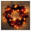 40cm/55cm Simulation Maple Leaf Wreath- Artificial Pumpkin Pine Leaves Autumn Halloween Thanksgiving Day Front Door Wall Hanging Decoration Christmas Daily Necessities ( Size : 40cm with light ) view 4
