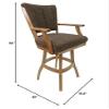 Barstools 4U Tobias Designs Classic 35" Swivel Wood Extra Tall Bar Stool in Checkered/Natural view 2