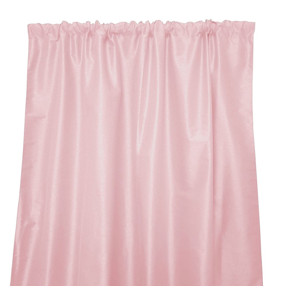 lovemyfabric Classic Faux Silk Solid Polyester Curtain Panel 56 Inch Wide/Window Dcor/Backdrop/Classroom/Bedroom/Cabin/Hotel/Guest Room Window Curtains (63" Long, Pink)