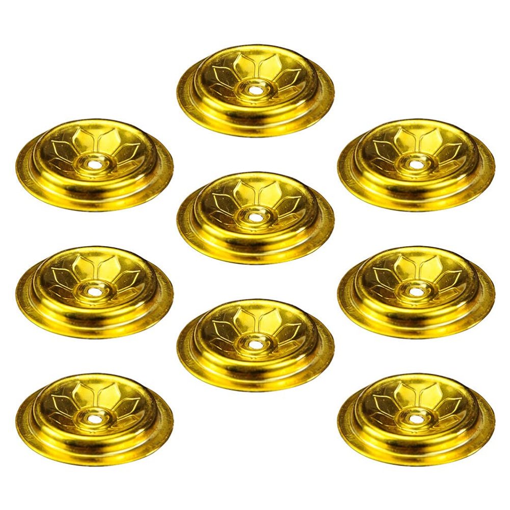 Cabilock Oil Lamp Wicks 9pcs Oil Float Oil Lamps for Indoor Use Table Accessories Supplies Butter Lamp Stand Gold Tea Lights Exquisite Wick Floating Holders Tray Rack Aluminum
