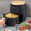 Air Fryer with Rapid Air Circulation System, 60 Minute Timer and Adjustable Temperature Control for Healthy Oil Free or Low Fat Cooking, 1400 W, 4.5 L, Black view 2