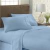 USA King Sheet Set in Light Blue Stripe 600 Thread-Count 100% Egyptian Long Staple Cotton, Sateen Weave for Soft and Silky Feel, Breathable 4-Piece Bedsheet, Elasticized 10'' Extra Deep Pocket view 2
