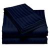 USA King Sheet Set in Navy Blue Stripe 600 Thread-Count 100% Egyptian Long Staple Cotton, Sateen Weave for Soft and Silky Feel, Breathable 4-Piece Bedsheet, Elasticized 10'' Extra Deep Pocket view 1
