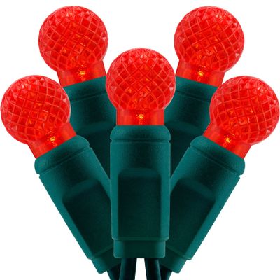 YULETIME Red One-Piece G12 Raspberry Christmas Lights 140 Count 48 Feet, 2 Sets 70 LED 24 ft High Waterproof UL Certified String Light (Red)