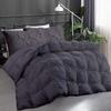 All-Season Classic 5 Piece Pinch Pleated Comforter Set Twin XL Size, Dark Grey 100% Pure Soft Cotton 500 GSM Fill Power Fluffy, Baffle Box Goose Down Ultra-Soft 1 Comforter with 4 Pillowcases view 1