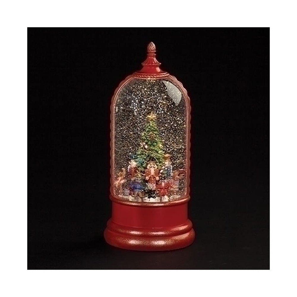 Christmas by Roman Inc., Confetti Lites Collection, 10.75" H LED Swirl Confetti Light Nutcracker, Lantern, Snow Globe, Holiday Home Dcor, Santa, Cardinal, Nutcracker, Snowman, Reindeer (4x4x10)