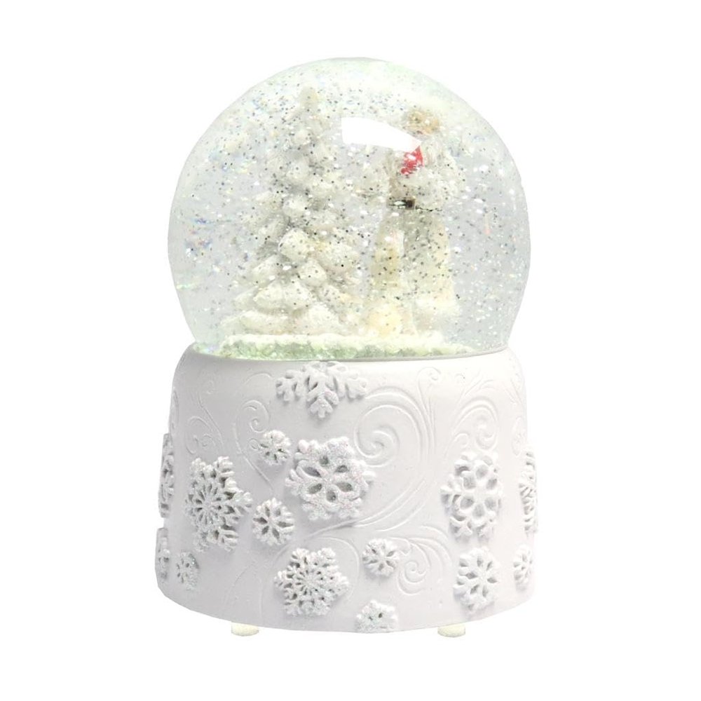 Roman 134188 White Santa Musical LED Swirl Dome, 6.2-inch Height