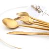 30-piece Snplowum Luxury 18/10 Stainless Steel Silverware Flatware Set, Matte Heavy Cutlery Set Ideal For Home Dinner Couple Restaurant Party Banquet, Service for 6 (Gold) view 3