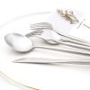 30-piece Snplowum Luxury 18/10 Stainless Steel Silverware Flatware Set, Matte Heavy Cutlery Set Ideal For Home Dinner Couple Restaurant Party Banquet, Service for 6 (Silver) view 2