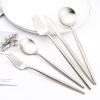 30-piece Snplowum Luxury 18/10 Stainless Steel Silverware Flatware Set, Matte Heavy Cutlery Set Ideal For Home Dinner Couple Restaurant Party Banquet, Service for 6 (Silver) view 3