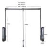 Pull-Down Closet Rods for Hanging Clothes, Closet Pull-Down Rod Systems, Garment Rail Lifters, Aluminum Oxide, Space-Saving Closet Storage Racks (Size: 510-1150MM) (Size : 850-1150mm) view 2