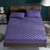 CFYCYHDZHT Bedding Set,Autumn Winter Thick Quilted Crystal Velvet Deep Pocket Fitted Sheets, Bedroom Warm Solid Color Mattress Protector Purple 135200cm+36cm view 1