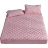 CFYCYHDZHT Bedding Set,Autumn Winter Thick Quilted Crystal Velvet Deep Pocket Fitted Sheets, Bedroom Warm Solid Color Mattress Protector Purple 135200cm+36cm view 4