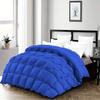 3 Piece Half Pinch Pleated Comforter Full (90'' x 90'') Set All Season Premium 800 Thread Count 100% Egyptian Cotton Super Soft Royal Blue view 1