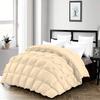 3 Piece Half Pinch Pleated Comforter Olympic Queen (98'' x 98'') Set All Season Premium 800 Thread Count 100% Egyptian Cotton Super Soft Ivory view 1
