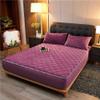 CFYCYHDZHT Extra Deep Pocket Sheets,Thick Warm Crystal Velvet Mattress Protection Cover, Bedroom Quilted Cotton Non Slip Embroidery Solid Color Bed Sheets Purple 120cmx200cm view 1