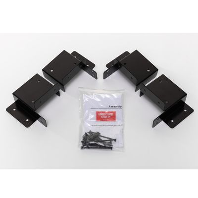 US Stove Company, Log Rack Brackets Kit with Adjustable Uprights, Color Black, Material Steel, Model# USLRK