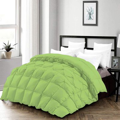 3 Piece Half Pinch Pleated Comforter Full (90'' x 90'') Set All Season Premium 800 Thread Count 100% Egyptian Cotton Super Soft Sage Green