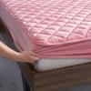 CFYCYHDZHT Bedsheet Set,Autumn Winter Thick Quilted Crystal Velvet Deep Pocket Fitted Sheets, Bedroom Warm Solid Color Mattress Protector Grey 150200cm+25cm view 2