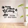 Young Minds Bloom Classroom Wall Decals Stickers Education Educational Quotes for Teachers Students School Room Nursery Kindergarten Library Home Art Decals Wall Art Vinyl Decoration Size (24x40 inch) view 1