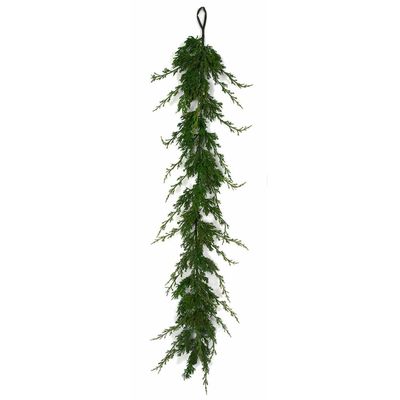SilksAreForever 4' PE Soft-Touch Cypress Artificial Garland -2 Tone Green (Pack of 6)