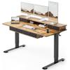 FEZIBO 60 x 30 inch Standing Desk with Drawers, Height Adjustable Electric Workstation, Computer Sit Stand Up Table with Large Storage Shelf 4 Drawers and 2 Hooks, Rustic Brown view 1