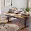 FEZIBO 60 x 30 inch Standing Desk with Drawers, Height Adjustable Electric Workstation, Computer Sit Stand Up Table with Large Storage Shelf 4 Drawers and 2 Hooks, Rustic Brown view 2