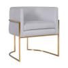 Tov Furniture Giselle Upholstered Velvet Dining Chair with Metal Frame (Grey with Gold Frame) view 1