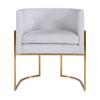 Tov Furniture Giselle Upholstered Velvet Dining Chair with Metal Frame (Grey with Gold Frame) view 4