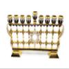 Chanukah Menorah Enamel on Pewter Set with Genuine Austrian Crystals & Gold Accents (Purple) view 1