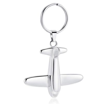 Minicremation Cremation Jewelry Urn Keychain for Ashes Airplane Funeral Memorial Urn Pendant for Human Pet's Keepsake Ashes Locket(Silver)