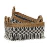 Deco 79 Bohemian Banana Leaf Storage Basket, Set of 3 23", 22", 18"W, Black view 1
