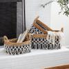 Deco 79 Bohemian Banana Leaf Storage Basket, Set of 3 23", 22", 18"W, Black view 2