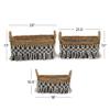 Deco 79 Bohemian Banana Leaf Storage Basket, Set of 3 23", 22", 18"W, Black view 3