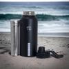 Alkaline Anytime 32oz Stainless Steel Alkaline Water Bottle | Premium 9.5+ pH | Wide Mouth Insulated Bottle | Carry Handle Lid | Alkaline Ionized Water | Infuser (Large Infuser and 3 Filters, Black) view 2