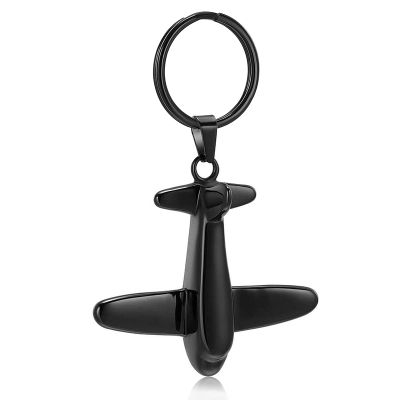 Minicremation Cremation Jewelry Urn Keychain for Ashes Airplane Funeral Memorial Urn Pendant for Human Pet's Keepsake Ashes Locket(Black)