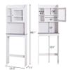 Henf Over The Toilet Storage Cabinet, Free Standing Bathroom Organizer Shelf Space Saver Toilet Storage Stands, White view 2