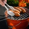 Hemoton Serving Tongs Grill Spatula Fish Spatula Stainless Steel Slotted Barbecue Clip Fork Steak Clamp For Flipping Frying Fish Meat Eggs Pancakes Food Turner view 3