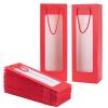 Dasofine 20pcs Wine Gift Bags, 4.1"3.4"14.2" Sturdy Kraft Paper Bags With Windows for Bottles, Wedding, Party view 1